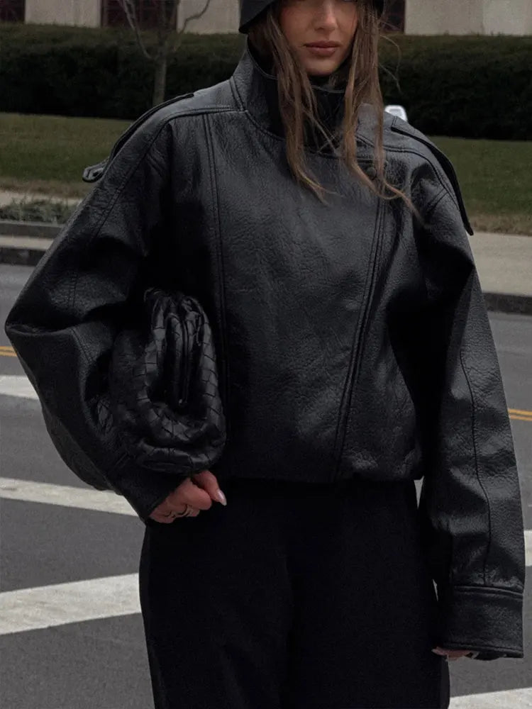 ZEYA - Marnie Black Vegan Leather Moto Jacket