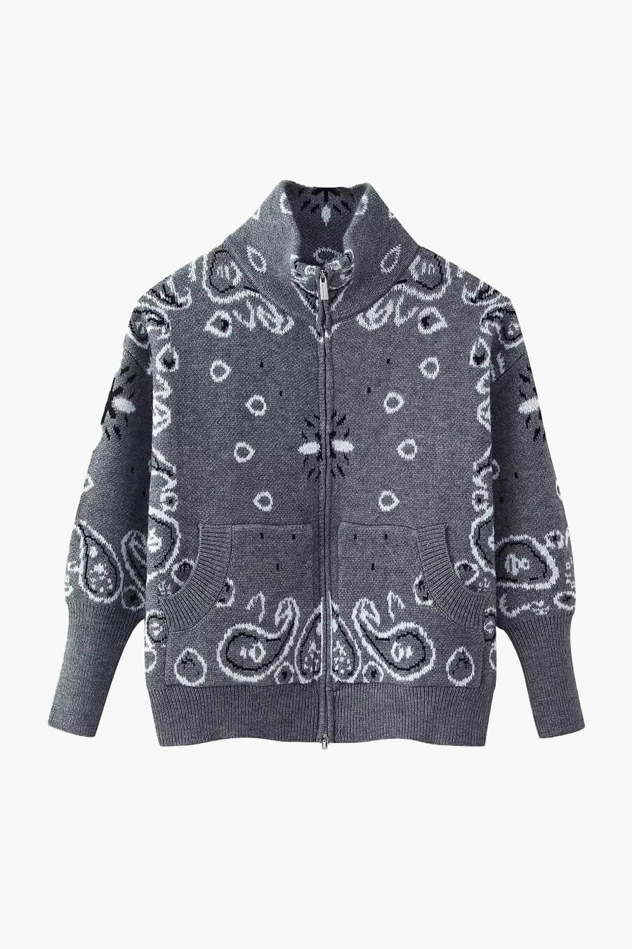 ZEYA - Melanie Paisley Zip-Up Knit Jacket