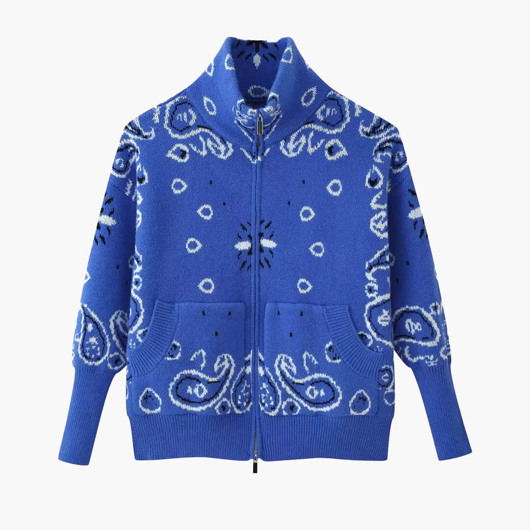 ZEYA - Melanie Paisley Zip-Up Knit Jacket