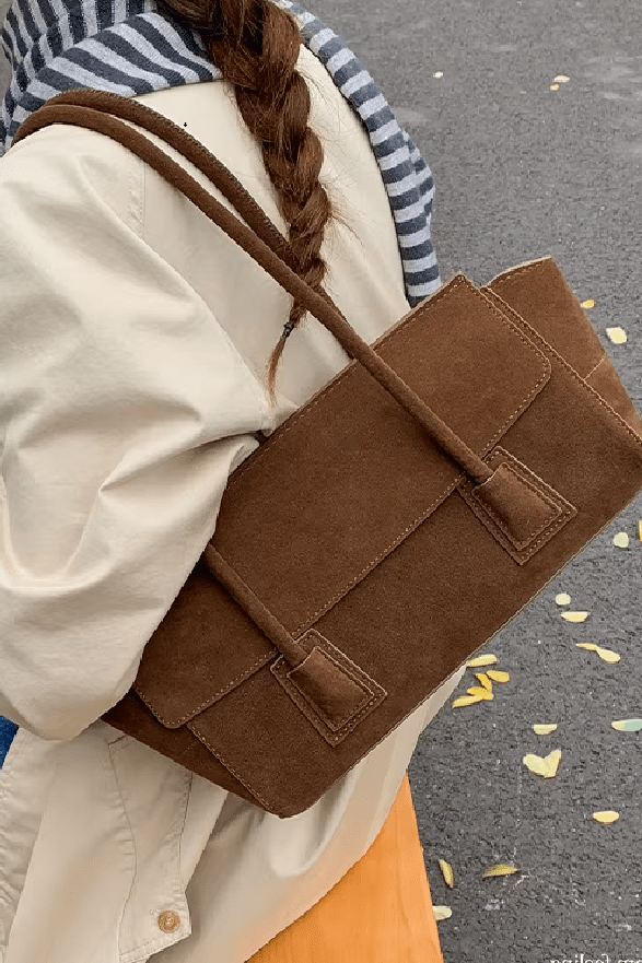 ZEYA - Melissa Vintage Faux Suede Shoulder Bag