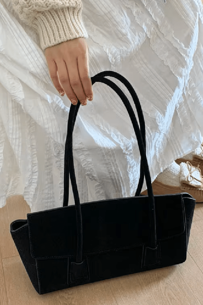 ZEYA - Melissa Vintage Faux Suede Shoulder Bag