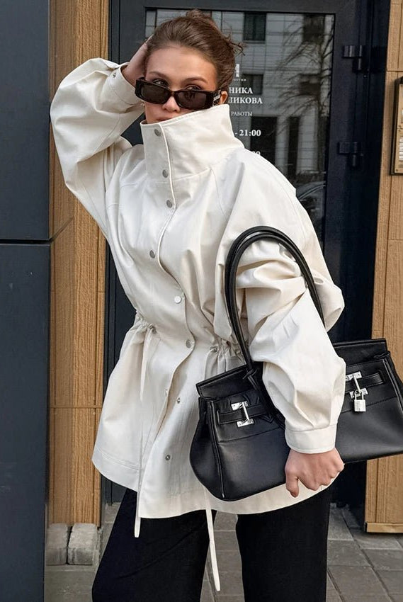 ZEYA - Miriam Contrast Collar Windbreaker Jacket