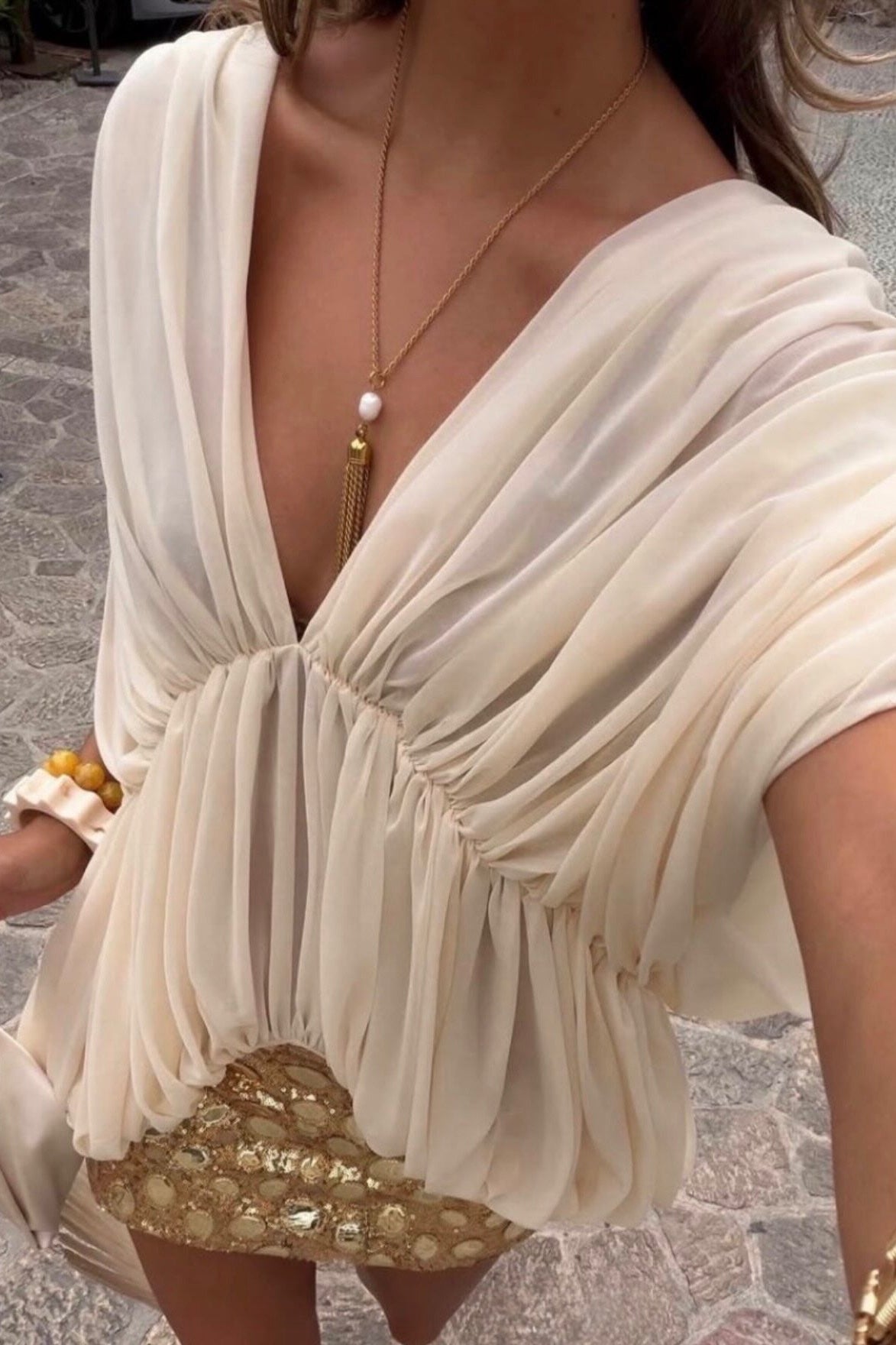 ZEYA - Miriam Draped Chiffon Top