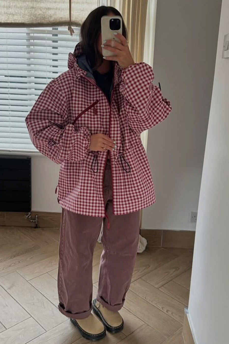 ZEYA - Miriam Plaid Hooded Trench Jacket