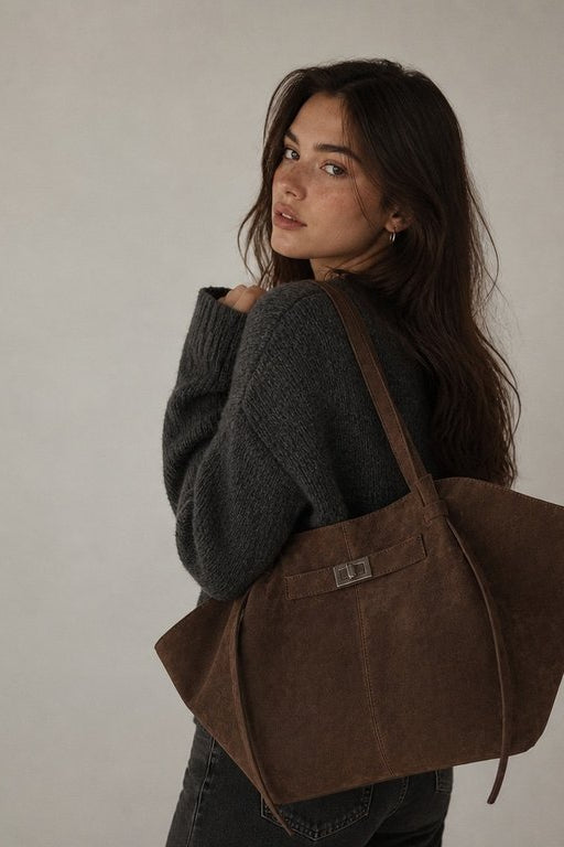 ZEYA - Nora Bat-Wing Suede Tote Bag