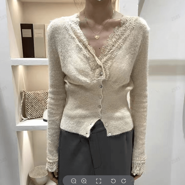 ZEYA - Olive Knitted Lace Cardigan