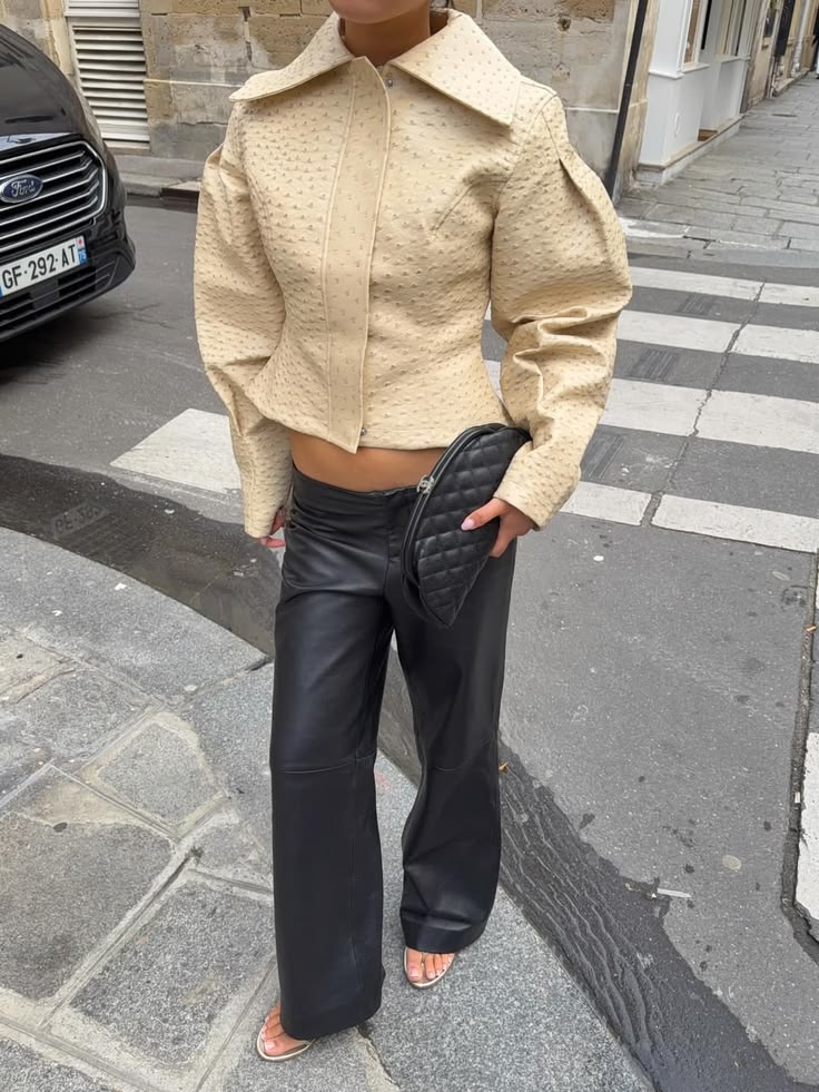 ZEYA - Rionna Ostrich Faux Leather Jacket
