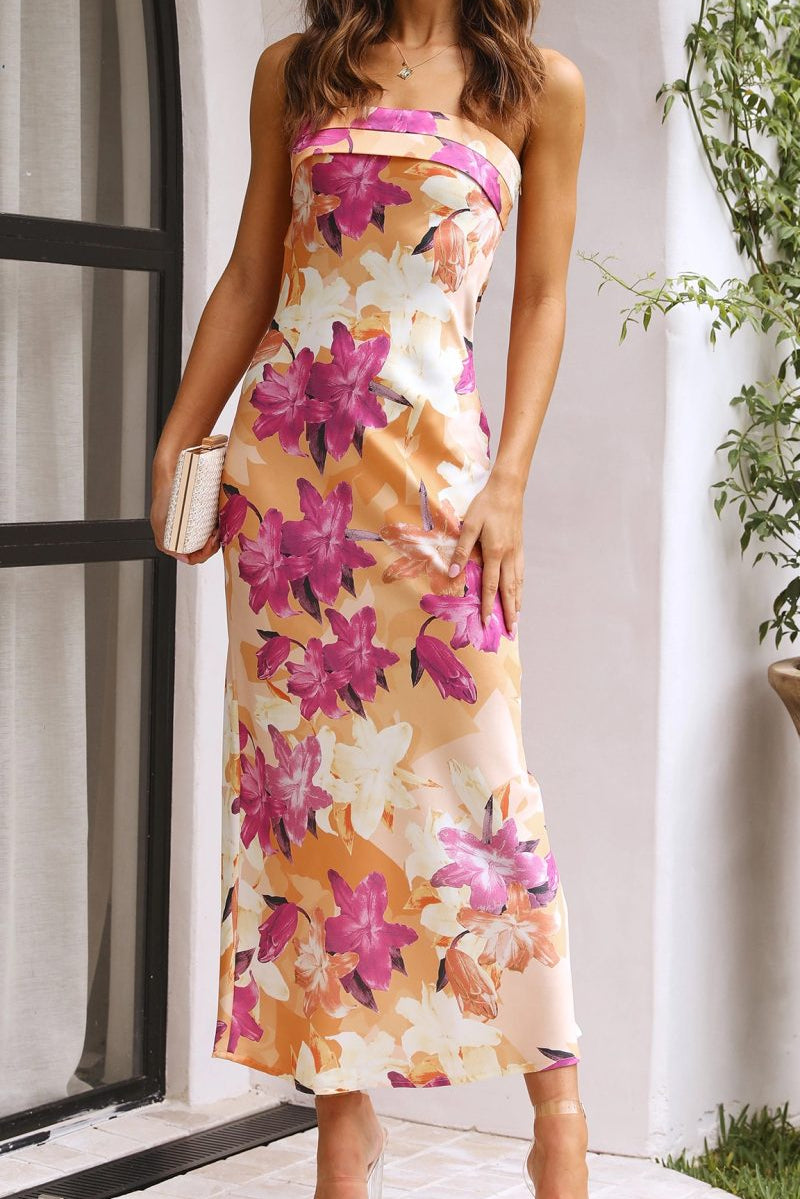 ZEYA - Salma Floral Strapless Maxi Dress