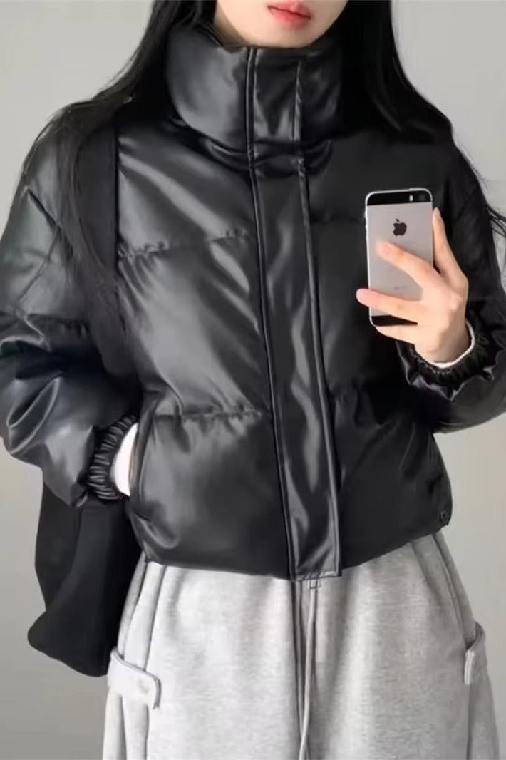 ZEYA - Sammy Faux Leather Puffer Jacket