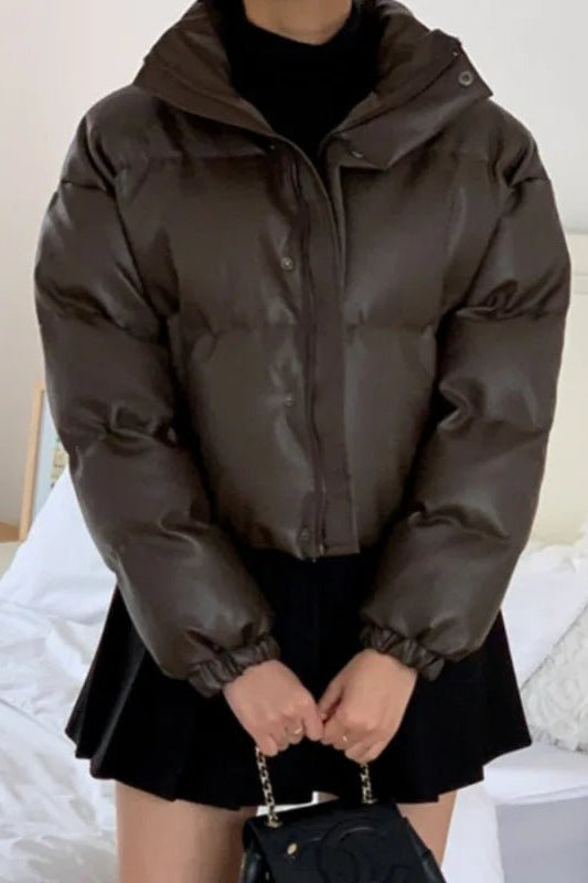 ZEYA - Sammy Faux Leather Puffer Jacket
