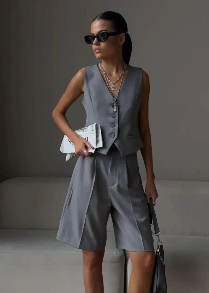 ZEYA - Serena Tailored Vest & Bermuda Shorts Set