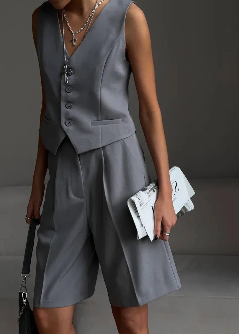 ZEYA - Serena Tailored Vest & Bermuda Shorts Set