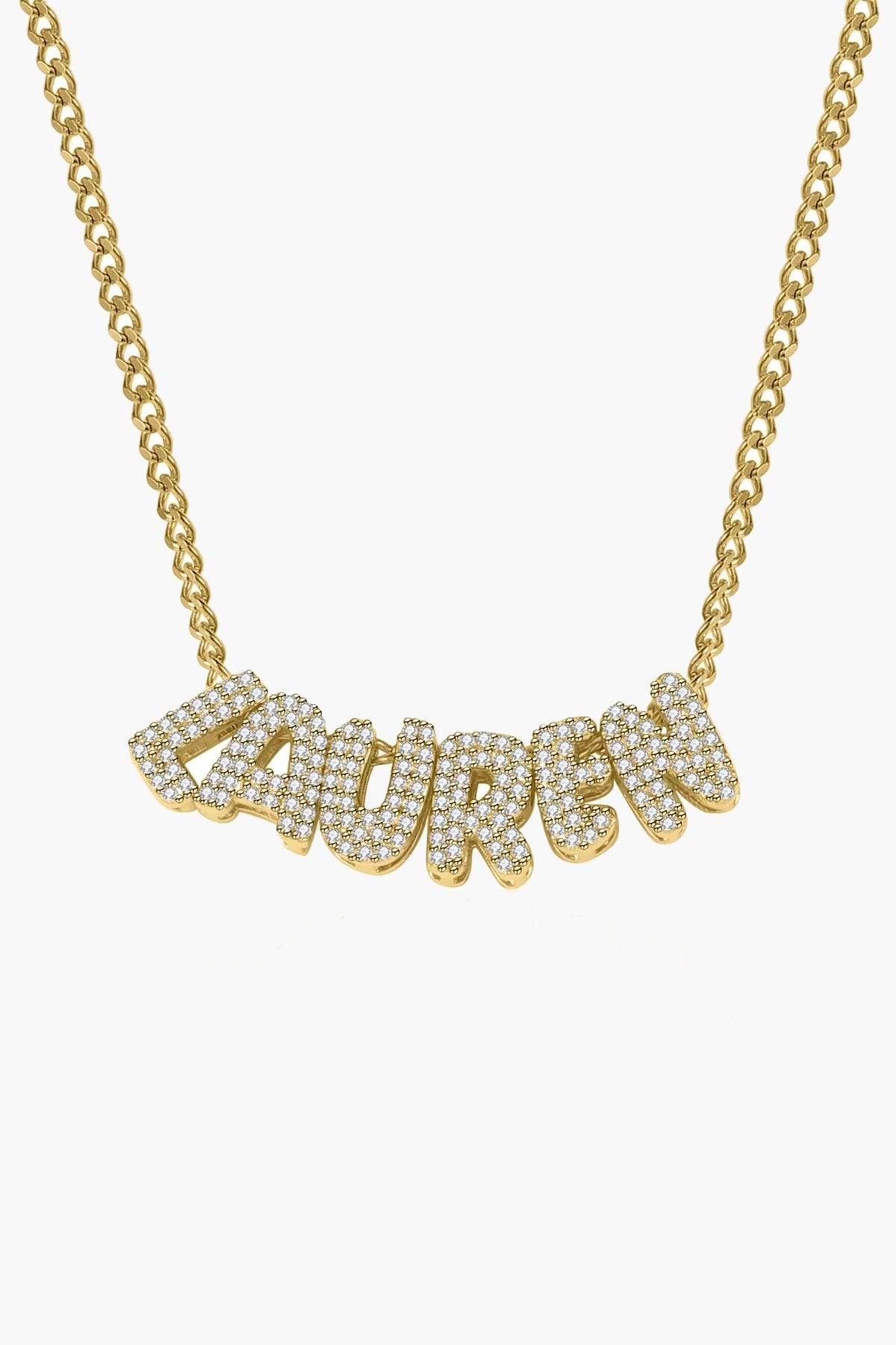 ZEYA - Shane Name Necklace - Custom 3D Bubble Letter Pendant for Women