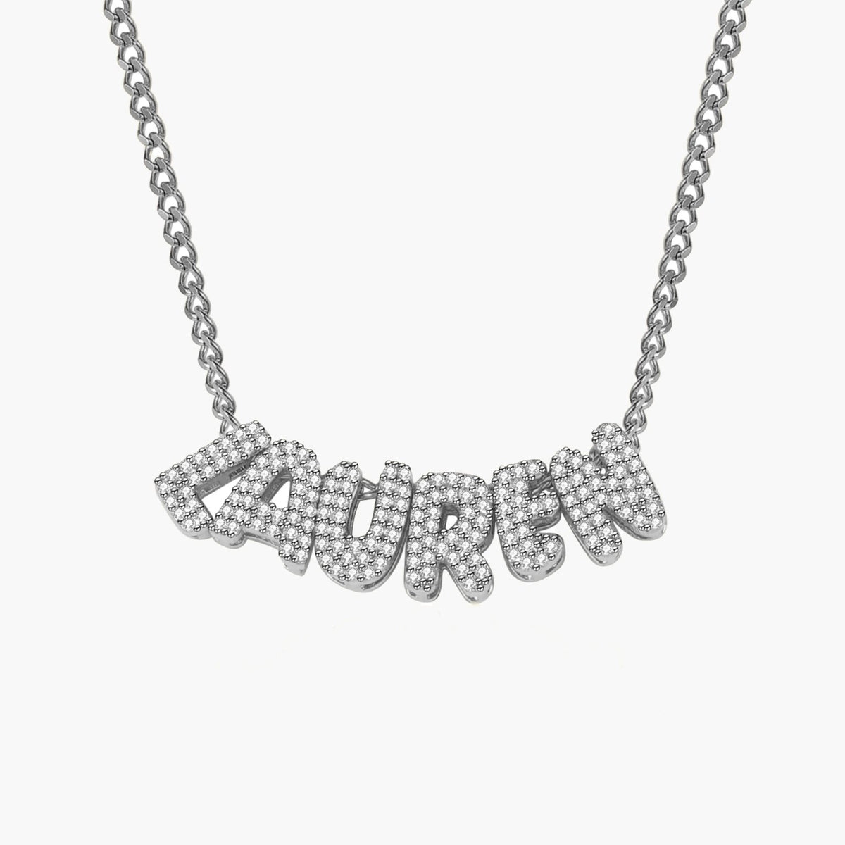 ZEYA - Shane Name Necklace - Custom 3D Bubble Letter Pendant for Women