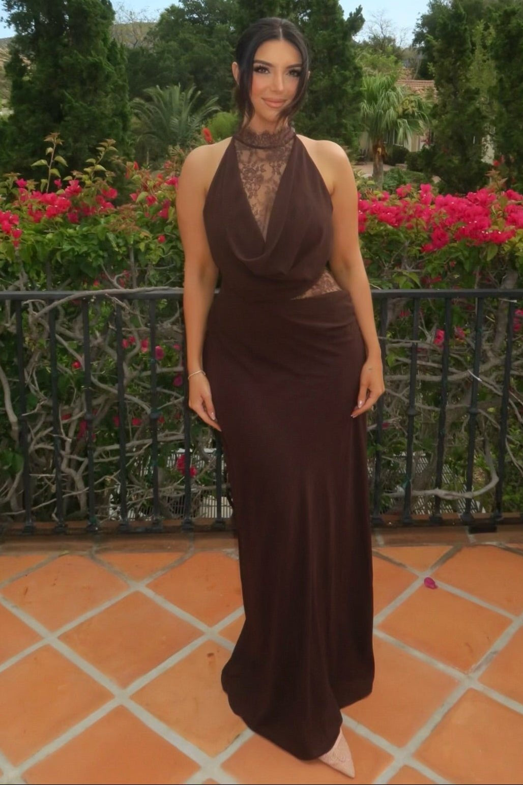 ZEYA - Sienna Halter Lace Maxi Dress