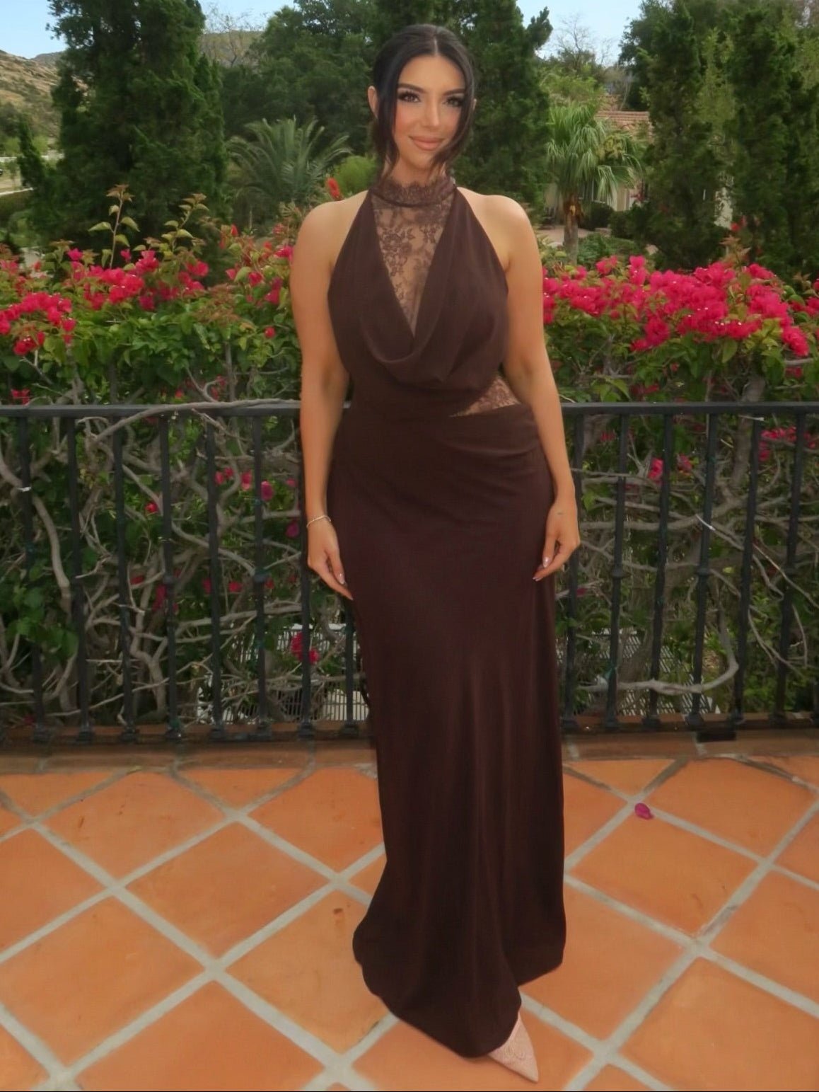 ZEYA - Sienna Halter Lace Maxi Dress