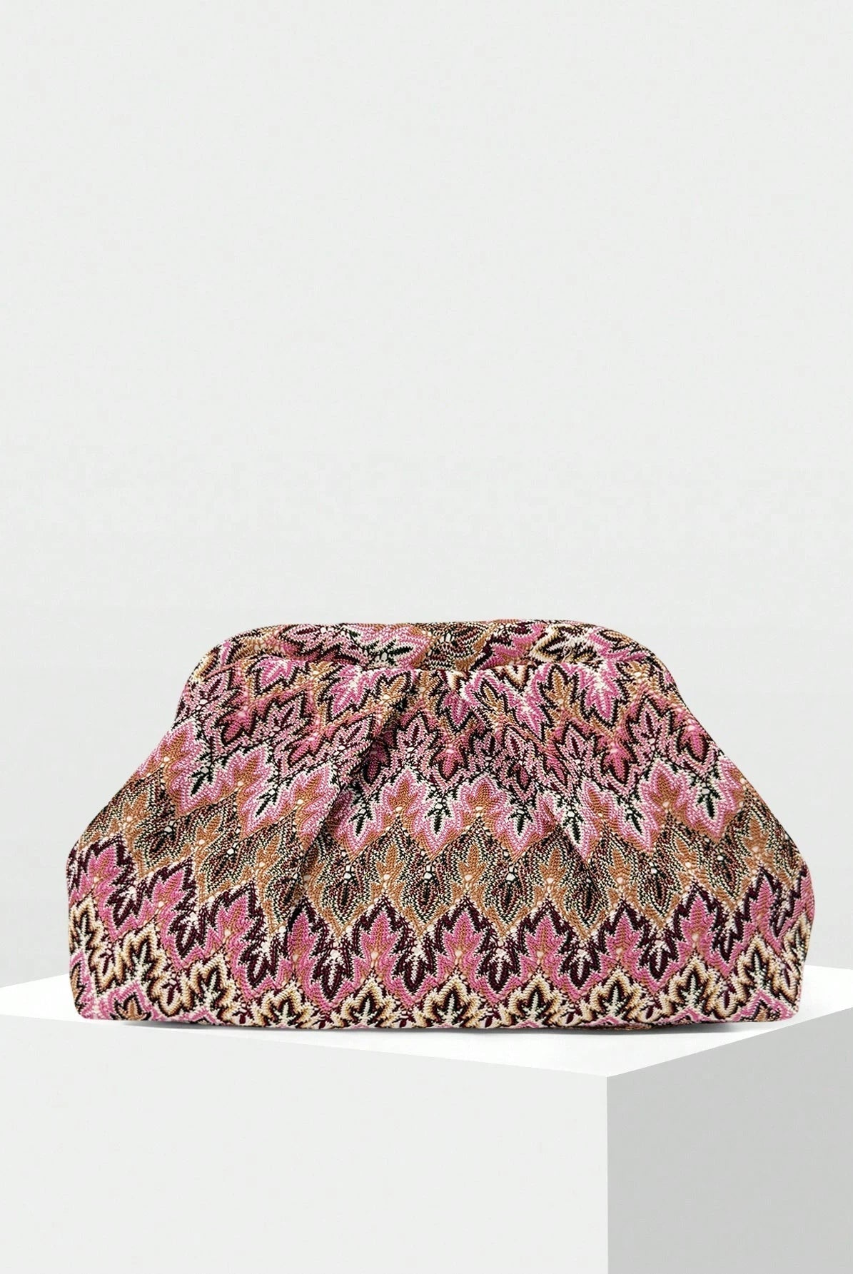 ZEYA - Sophia Jacquard Pleated Clutch