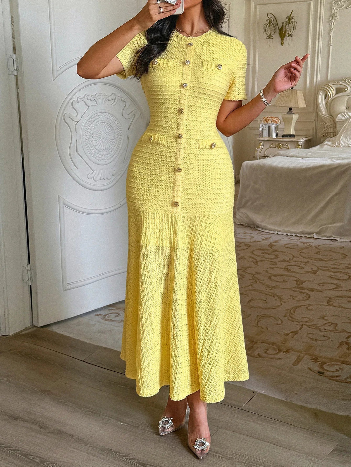 ZEYA - Sylvia Bodycon Flared Midi Dress