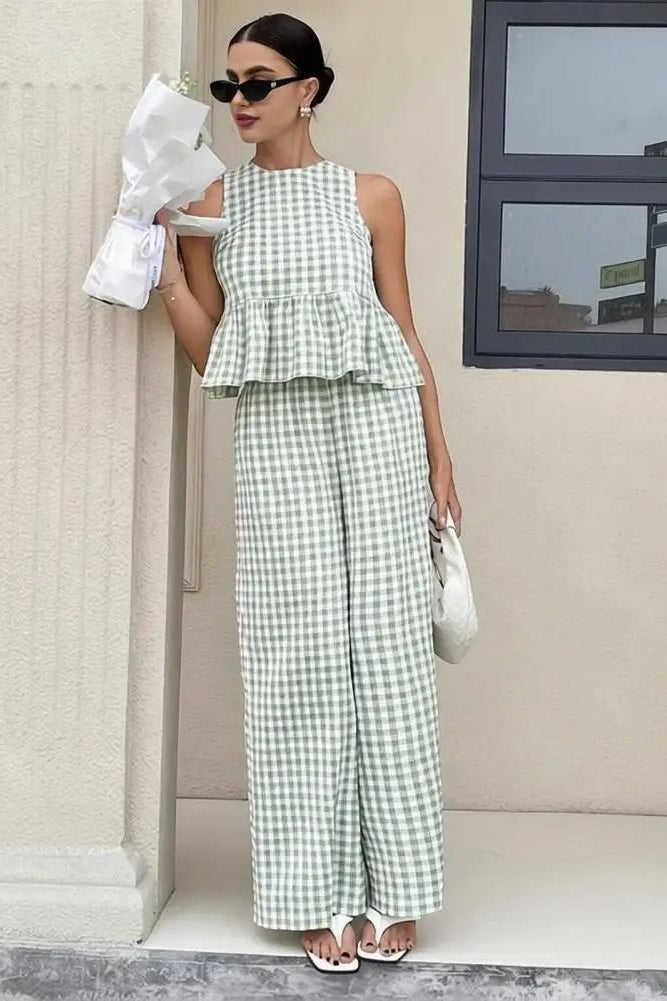 ZEYA - Teagan Plaid Ruffle Two-Piece Set