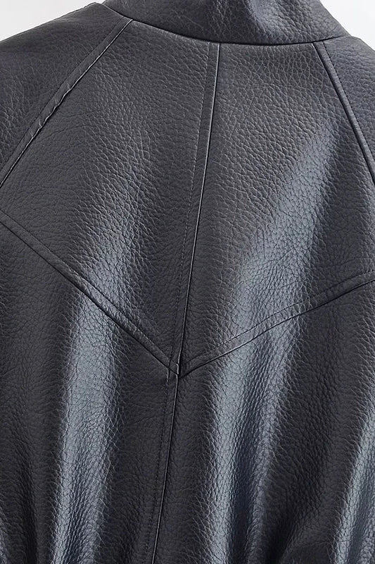 ZEYA - Vivienne Cinched Waist Leather Jacket