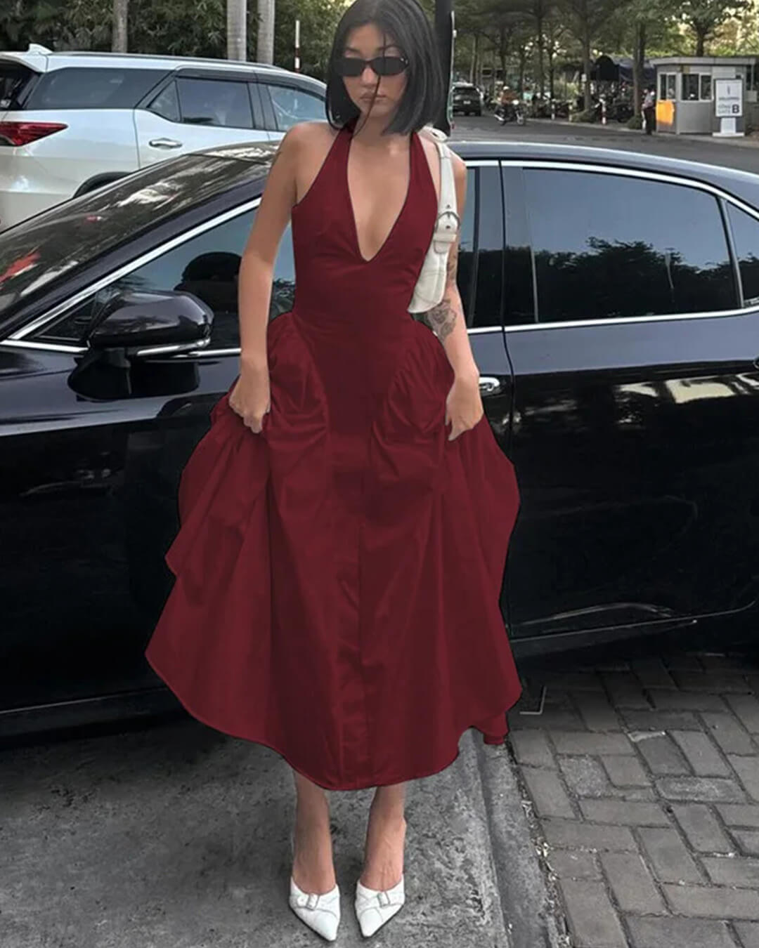 ZEYA - Ximena Deep Neck Maxi Dress
