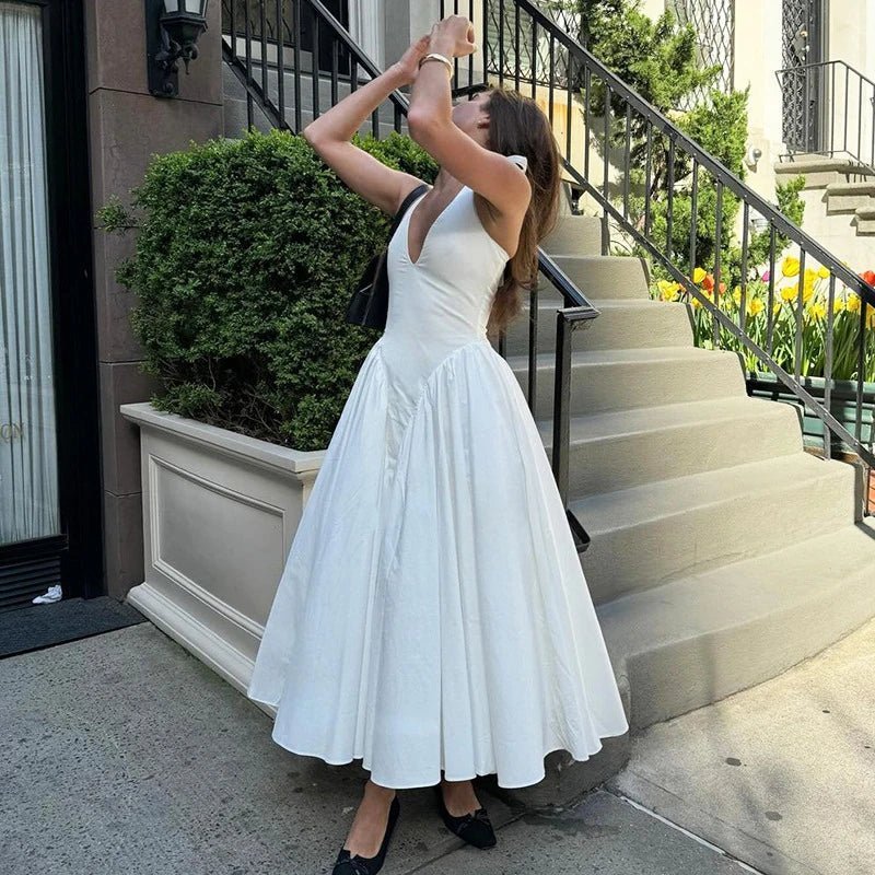 ZEYA - Ximena Deep Neck Maxi Dress