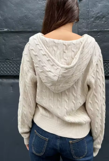 Cárdigan de punto con cremallera y cuello alto Melanie