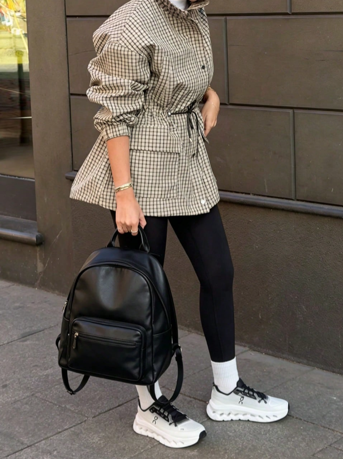Chaqueta Isabel de cuadros con cuello alto