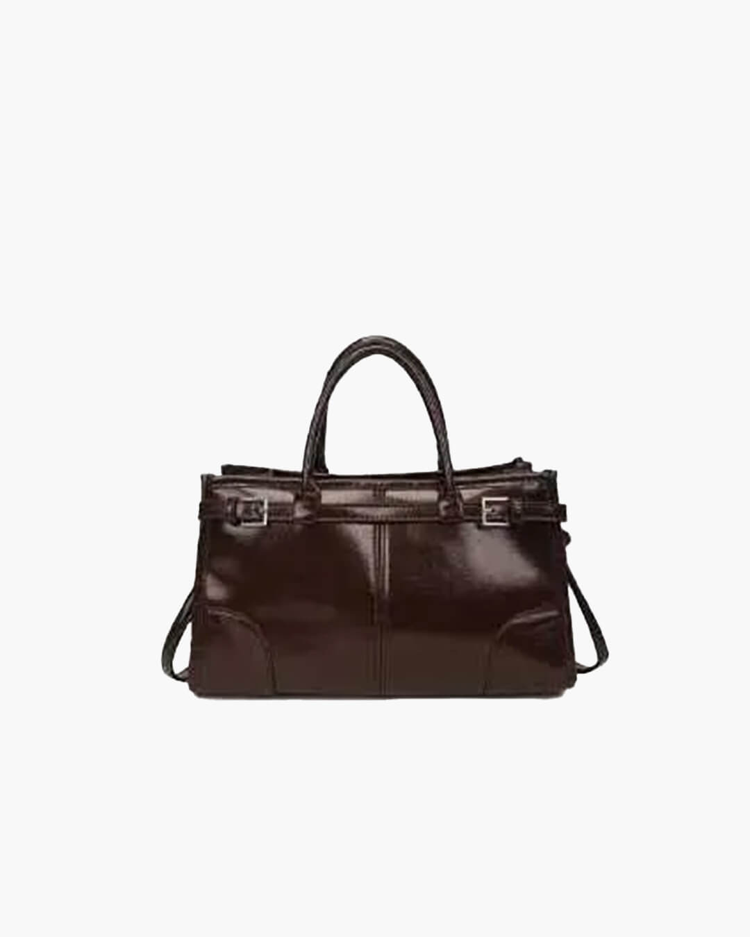 Bolso de hombro de cuero sintético Lorena con detalle de cinturón