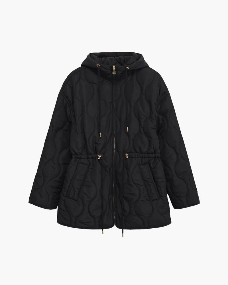 Chaqueta acolchada con capucha Abbie y cordón ajustable