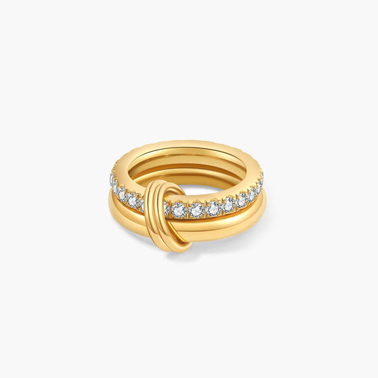 Anillo apilado con banda brillante Aeliana