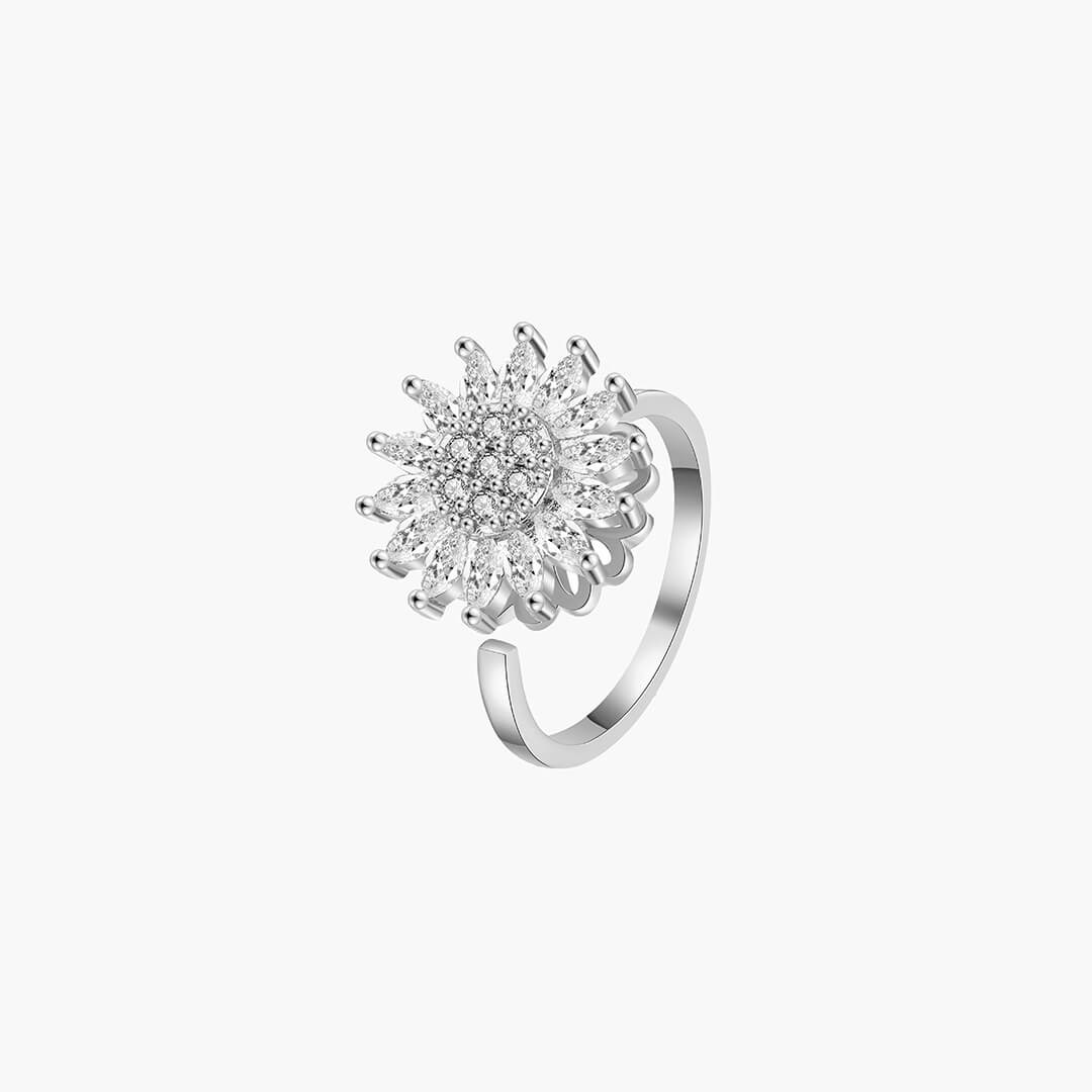 Anillo giratorio flor ansiedad