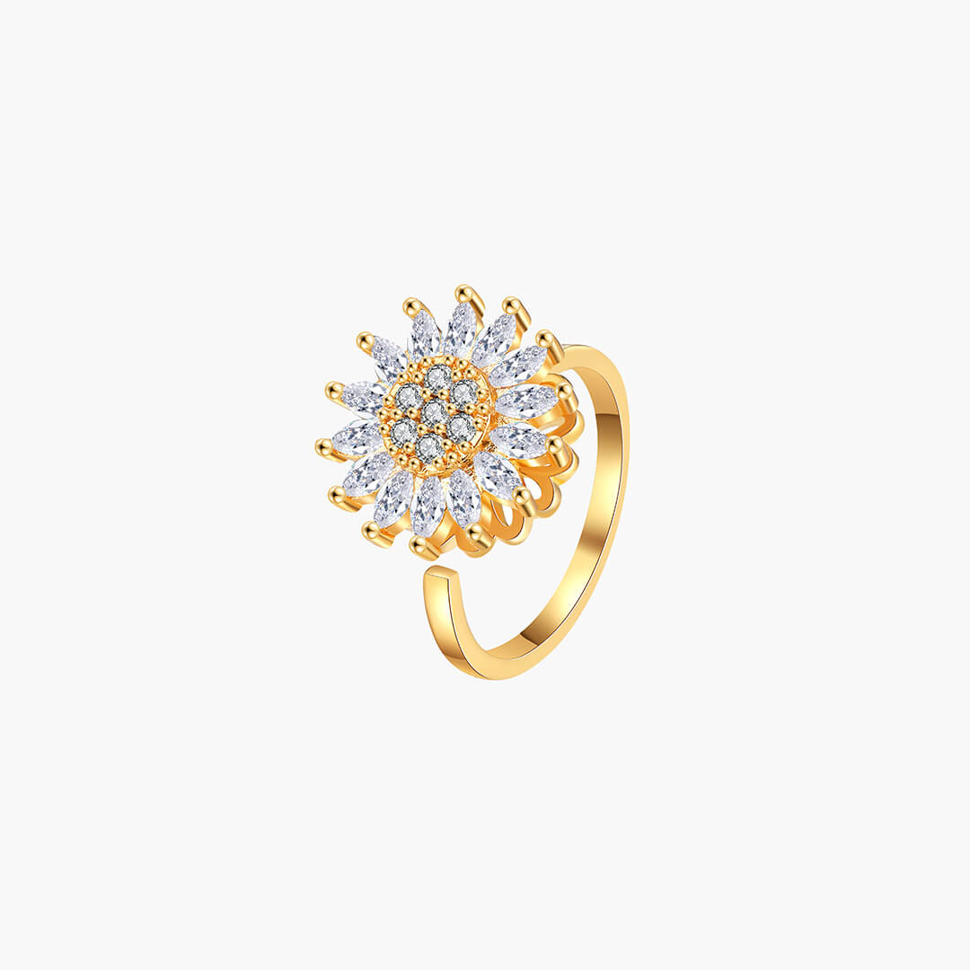 Anillo giratorio flor ansiedad