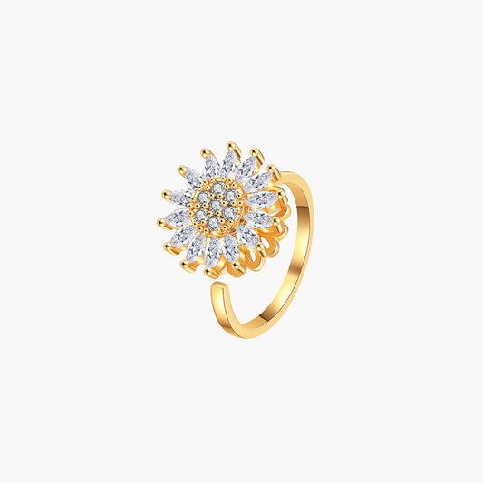 Anillo giratorio flor ansiedad