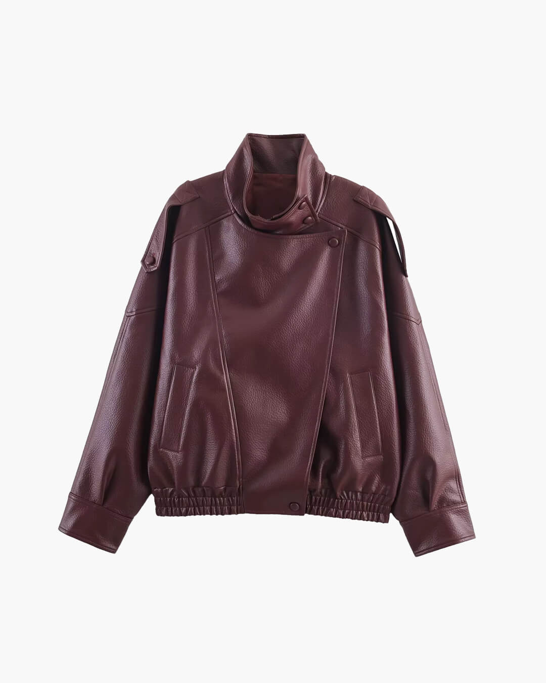 Chaqueta de cuero sintético asimétrica Lucille