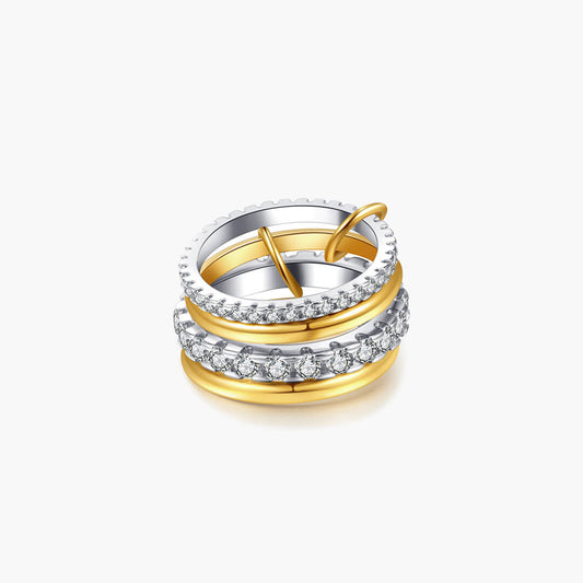 Anillo apilado Ramona con pedrería