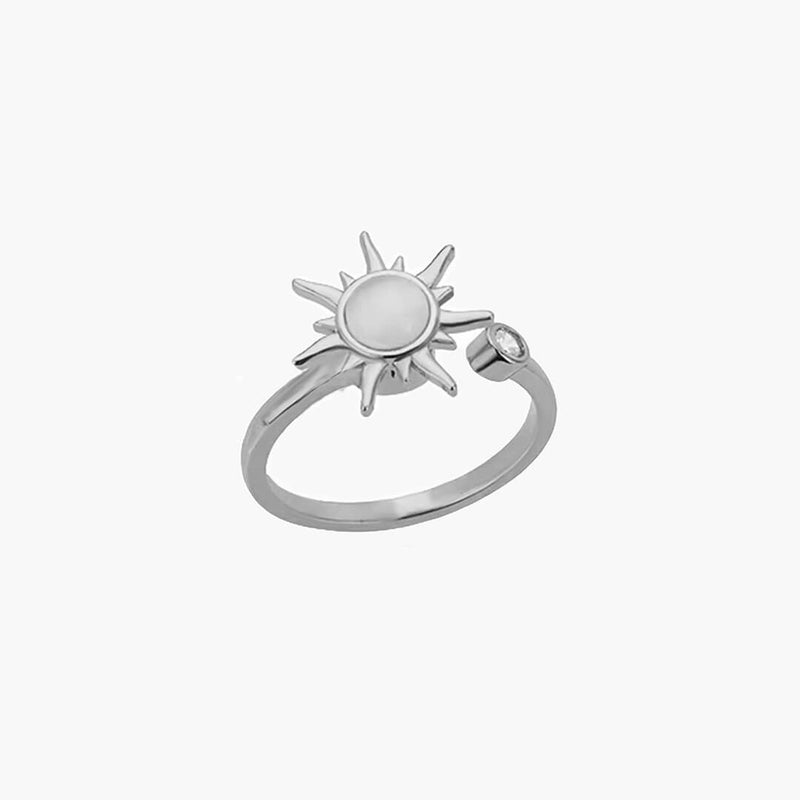 ZEYA Sun Anxiety Spinner Ring in Silver