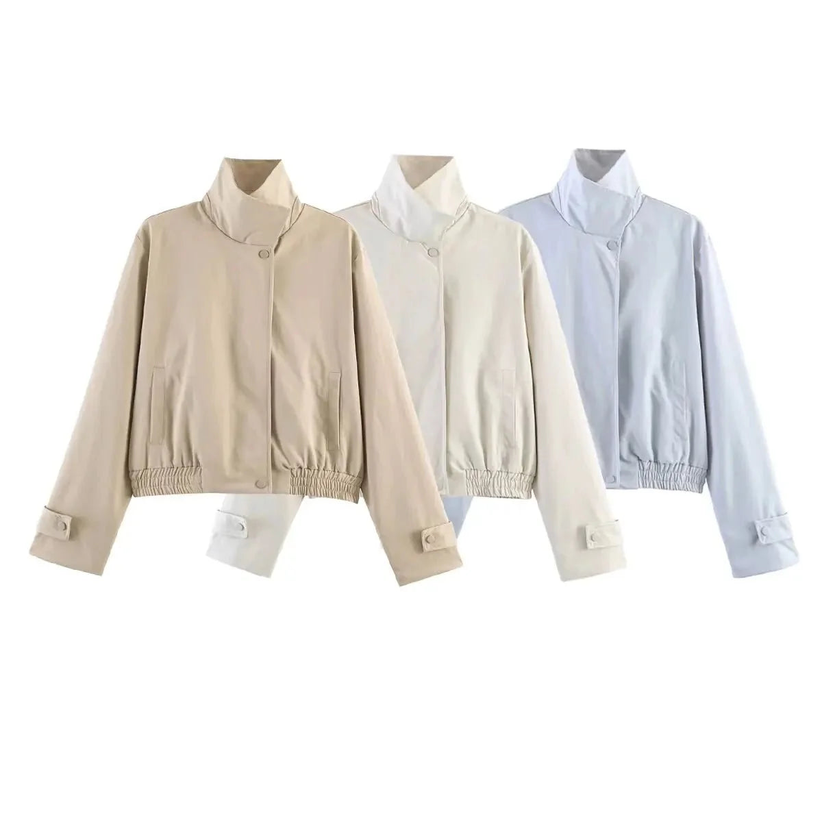 Chaqueta Carla con Cremallera y Cuello Alto