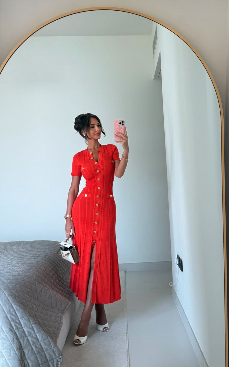 Vestido midi de punto acanalado Milena