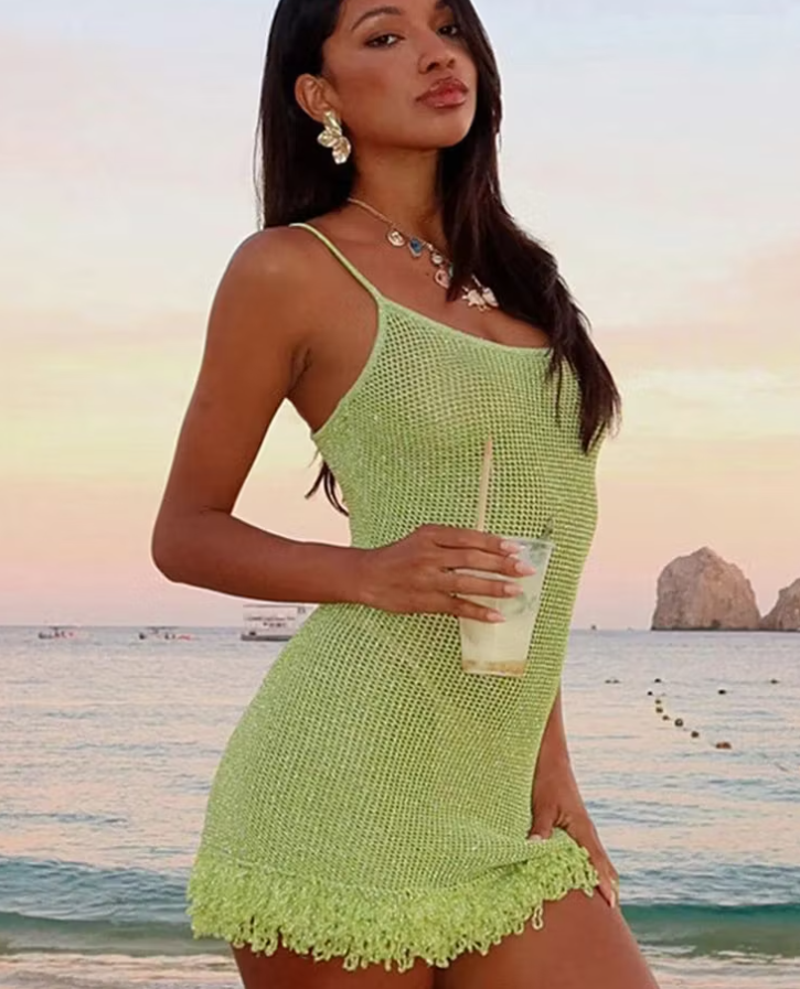 Vestido ajustado Candice de punto y malla [max 255]