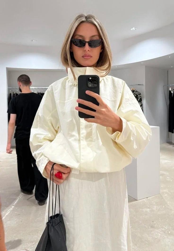 Fiona Funnel Neck Windbreaker Jacket