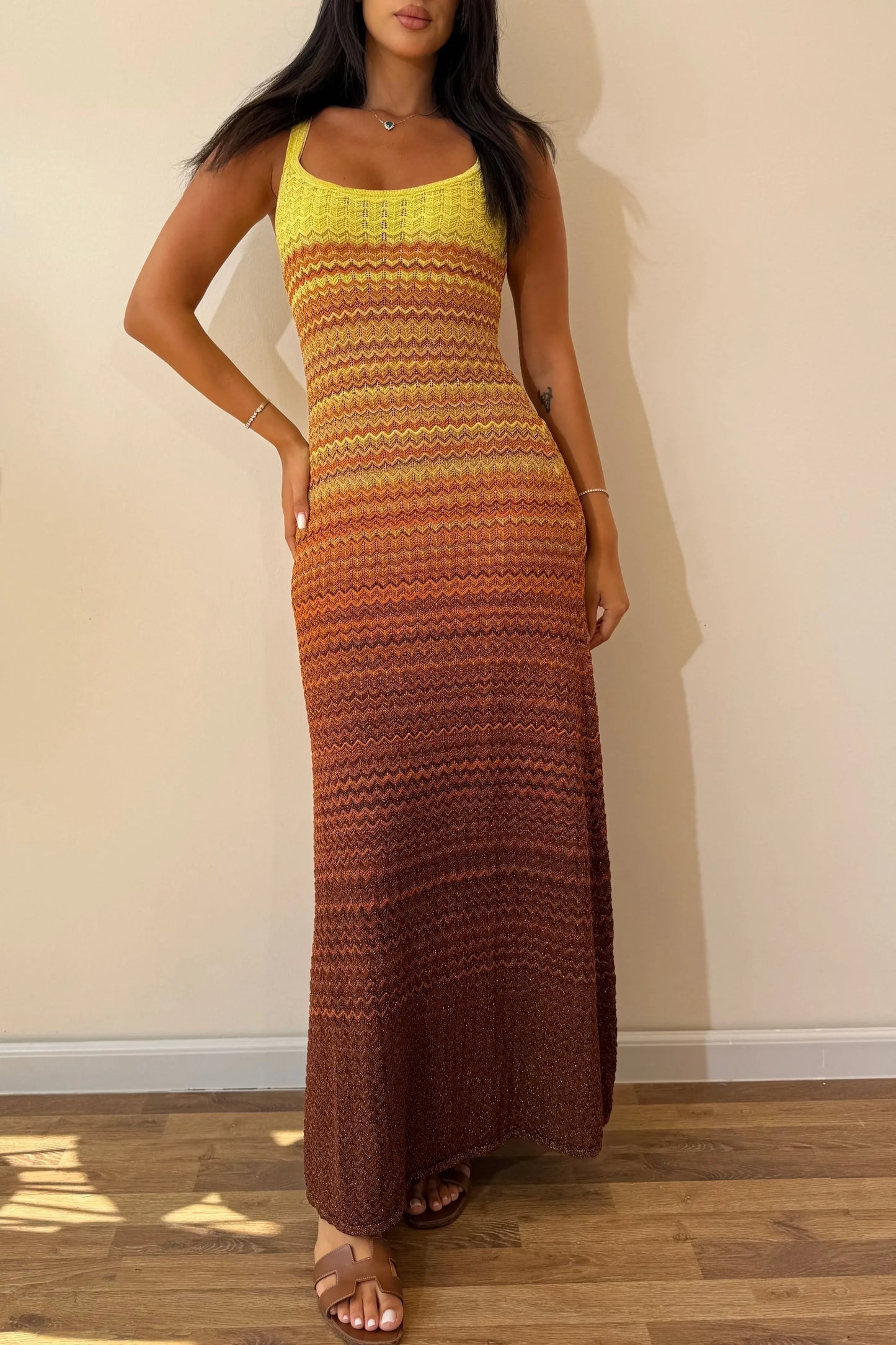 Margot vestido maxi de punto Sunset