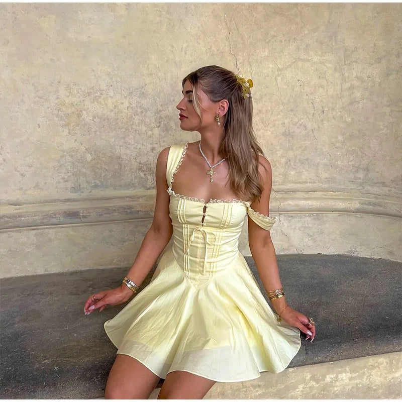 Aerith vestido camisola con encaje y espalda descubierta