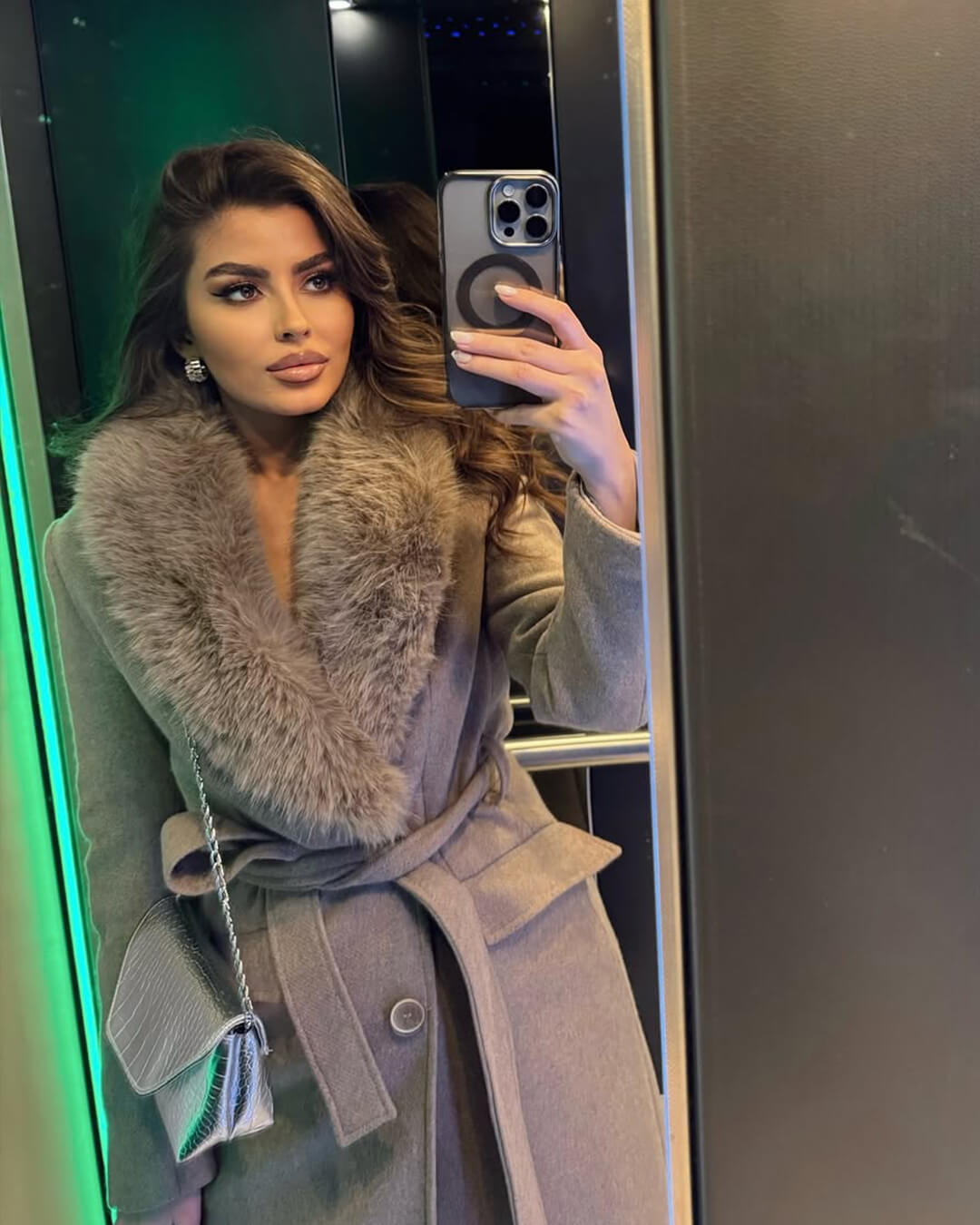 Lola Faux Fur Collar Maxi Coat