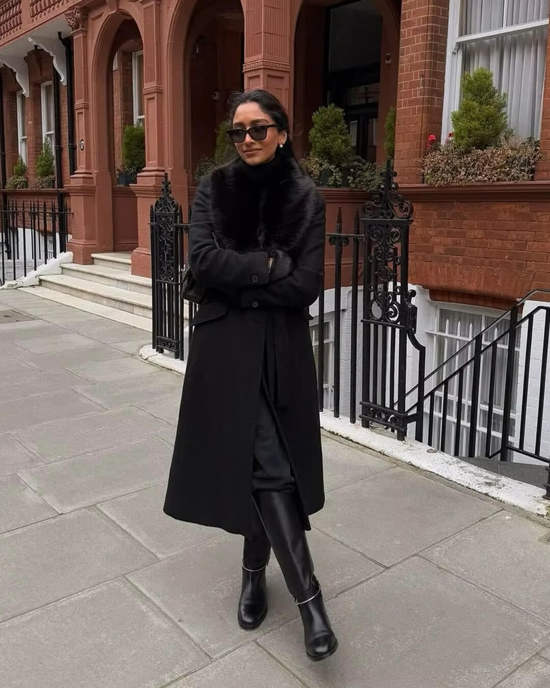 Lola Faux Fur Collar Maxi Coat