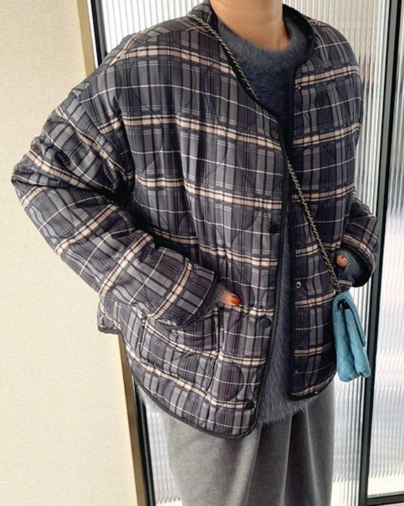 Chaqueta acolchada a cuadros Jessica