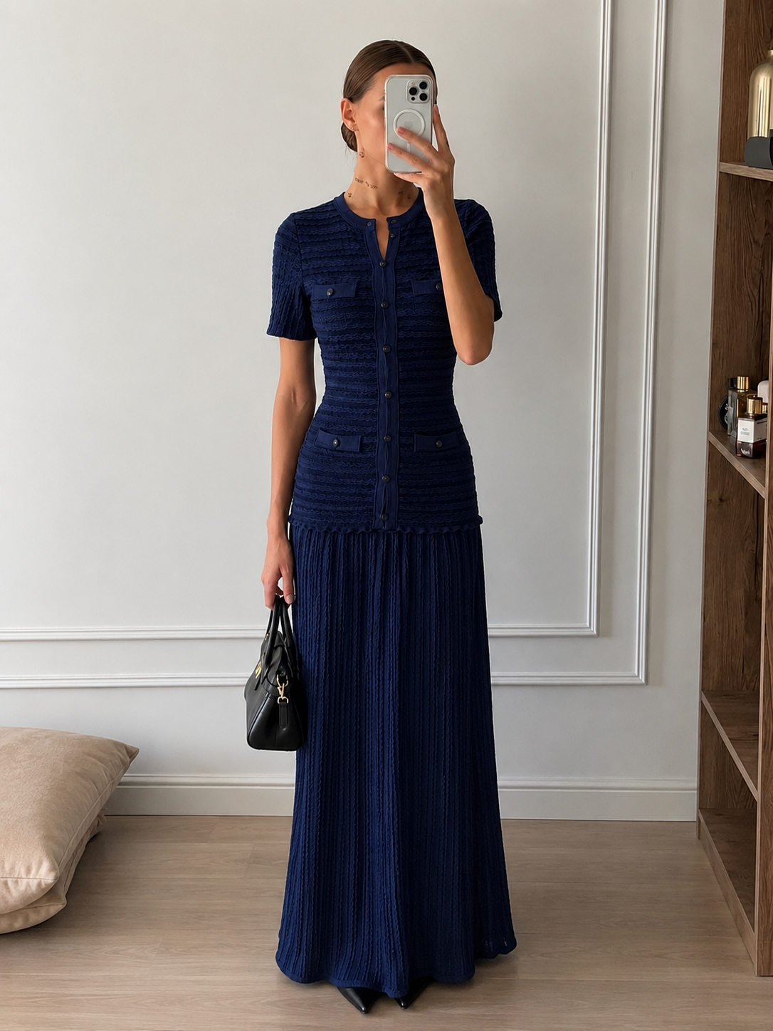 Vestido maxi de punto con lentejuelas Sadie