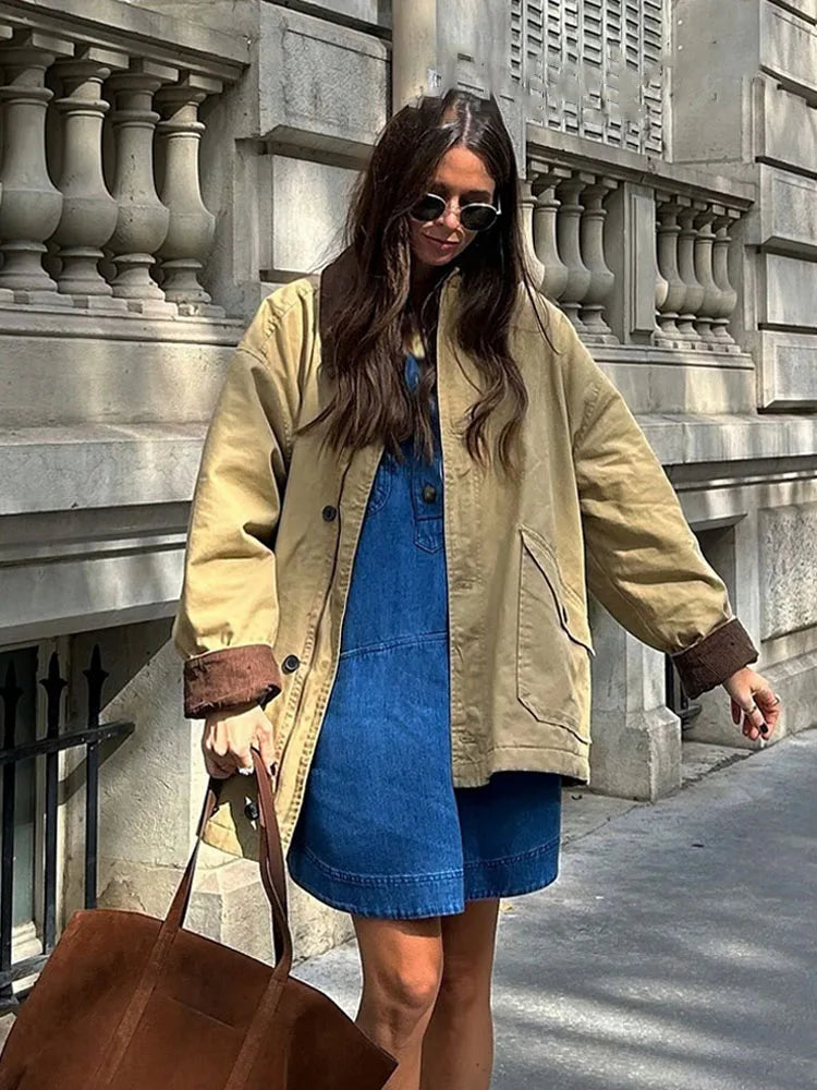 Chaqueta Fiona de lona vintage estilo utilitario