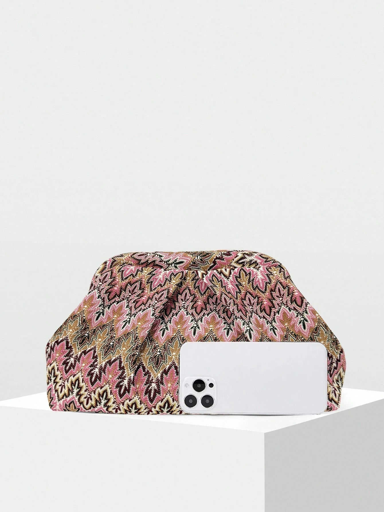 Cartera plisada Jacquard Sophia