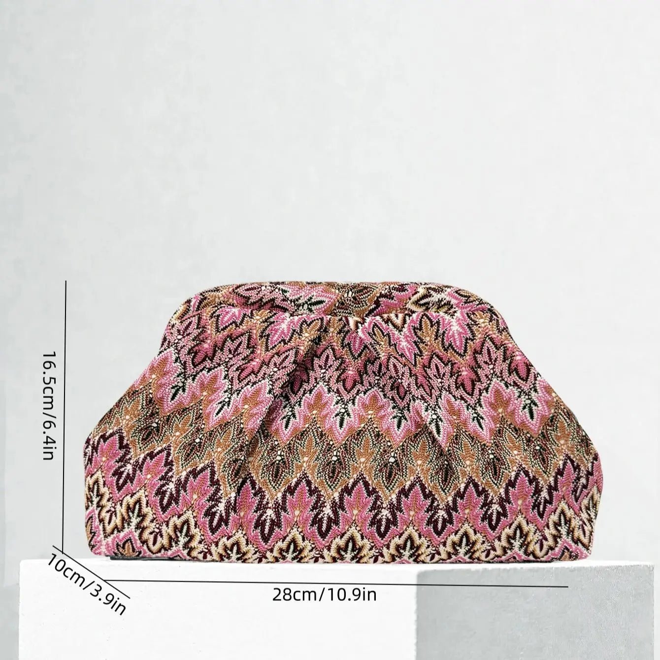 Cartera plisada Jacquard Sophia